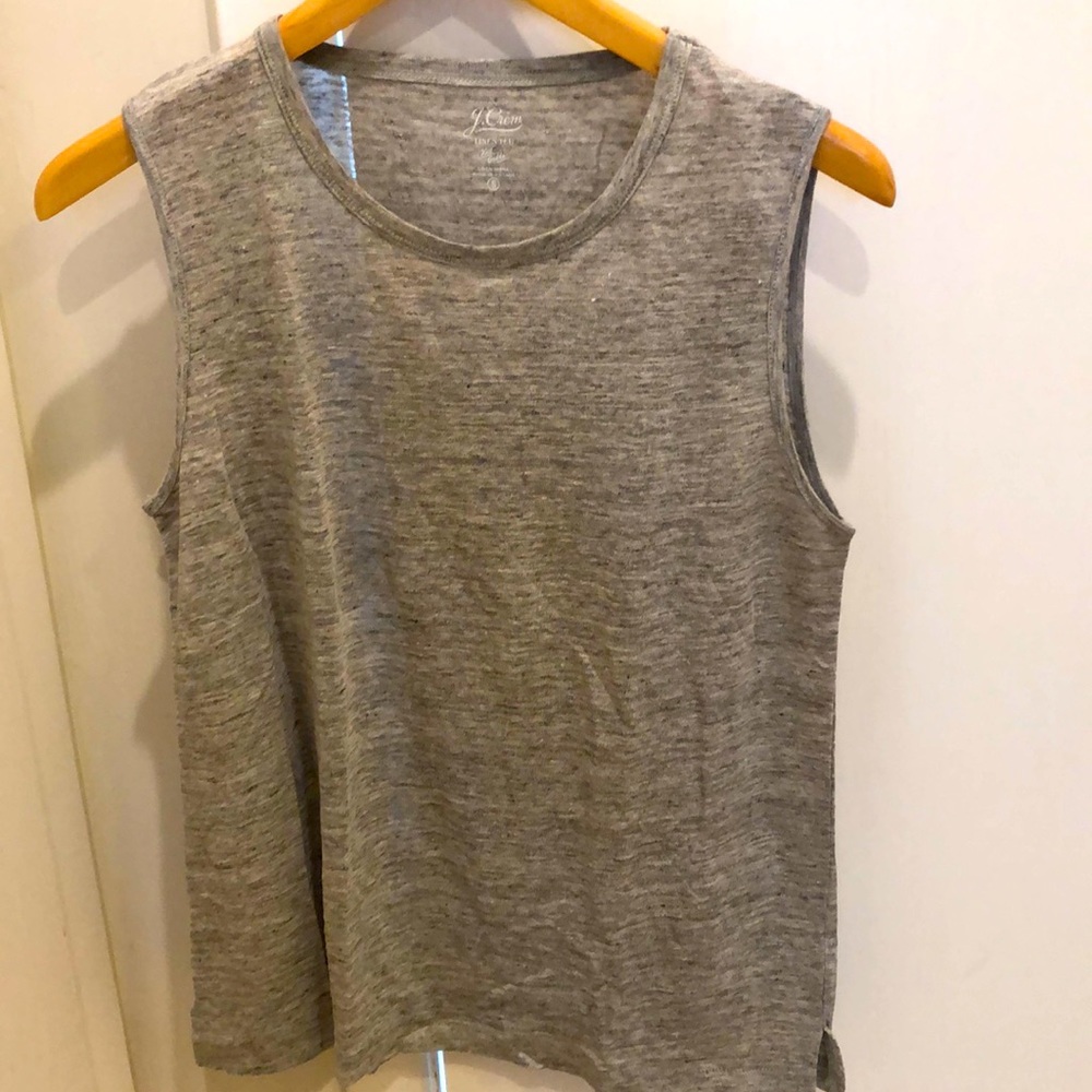 J Crew gray linen tank size S